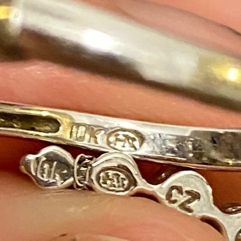 Set 10k White Gold Journey Ring and Necklace - Picture 2 of 2